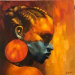 Peinture d'un visage d'indigène de profil