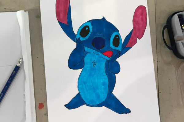 Réalisation d'un personnage stitch par un élève