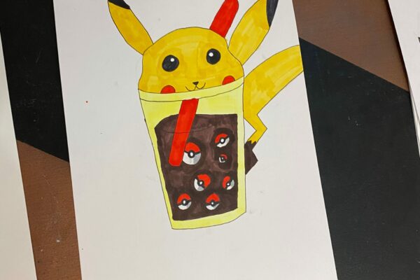 Réalisation d'un personnage bubule tea pikatchu par un élève