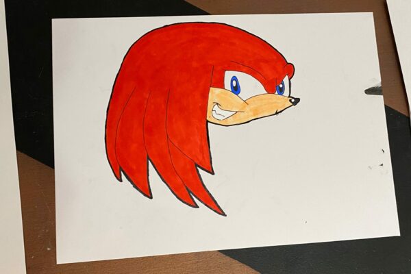 Réalisation d'un personnage sonic par un élève