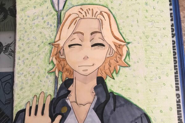 Réalisation d'un personnage manga par un élève